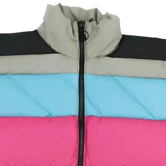 Unisex Reversible Puffer Cropped Vest Size Large Striped Puffer Vest Outerwear‎ - Picture 2 of 6
